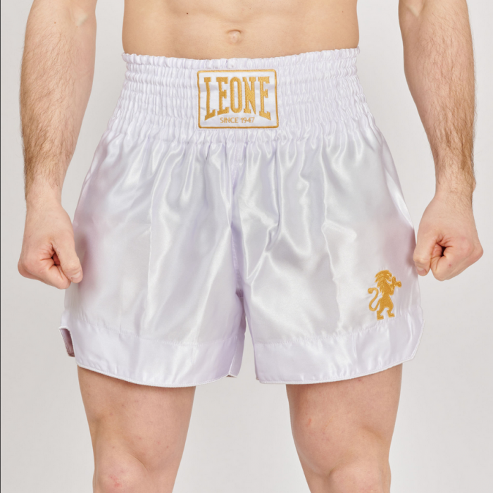 Leone - BASIC 2 KICK SHORTS - White - Муай Тай Шорти - AB970